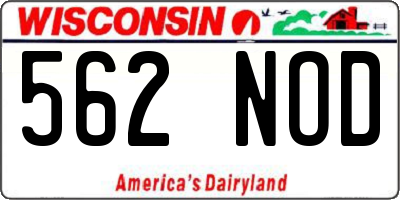 WI license plate 562NOD
