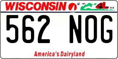 WI license plate 562NOG