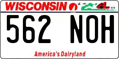 WI license plate 562NOH