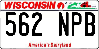 WI license plate 562NPB