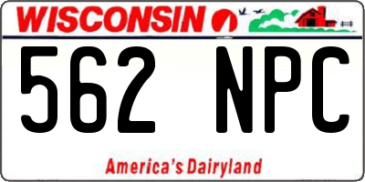 WI license plate 562NPC