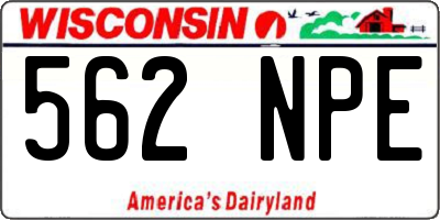 WI license plate 562NPE