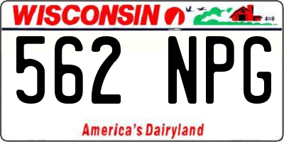 WI license plate 562NPG