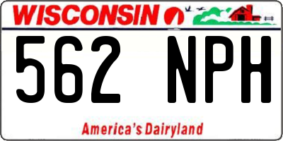 WI license plate 562NPH