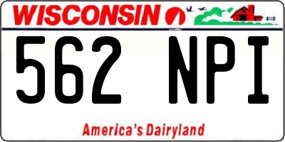 WI license plate 562NPI
