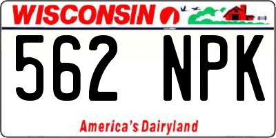 WI license plate 562NPK