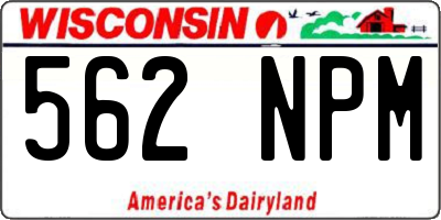WI license plate 562NPM