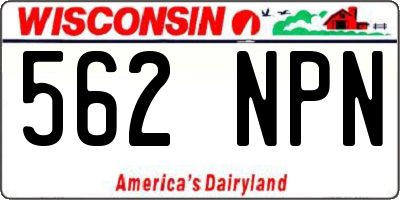 WI license plate 562NPN