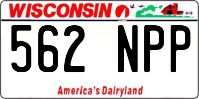 WI license plate 562NPP