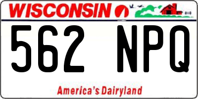 WI license plate 562NPQ