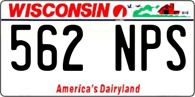 WI license plate 562NPS