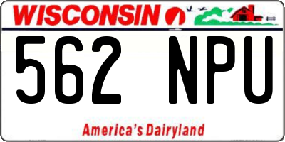 WI license plate 562NPU