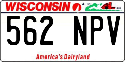 WI license plate 562NPV