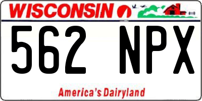 WI license plate 562NPX