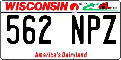 WI license plate 562NPZ