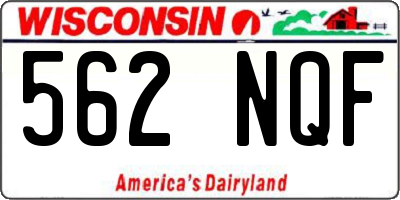 WI license plate 562NQF