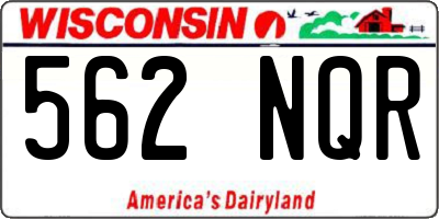 WI license plate 562NQR