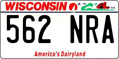 WI license plate 562NRA