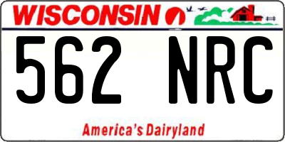 WI license plate 562NRC