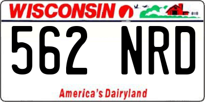WI license plate 562NRD