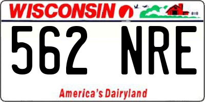 WI license plate 562NRE