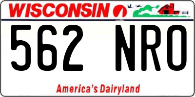 WI license plate 562NRO