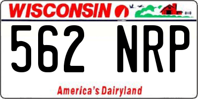 WI license plate 562NRP