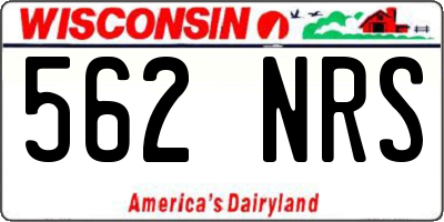 WI license plate 562NRS