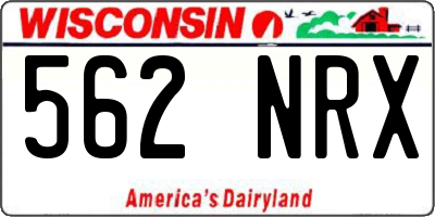 WI license plate 562NRX