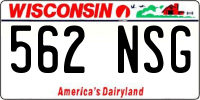 WI license plate 562NSG