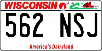 WI license plate 562NSJ