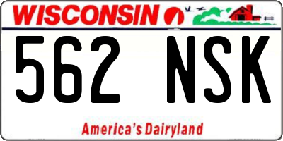 WI license plate 562NSK