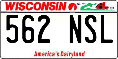 WI license plate 562NSL