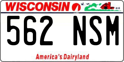 WI license plate 562NSM