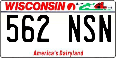 WI license plate 562NSN