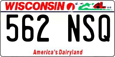 WI license plate 562NSQ