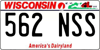 WI license plate 562NSS