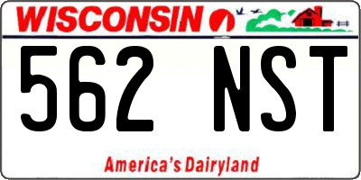 WI license plate 562NST