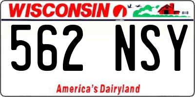 WI license plate 562NSY
