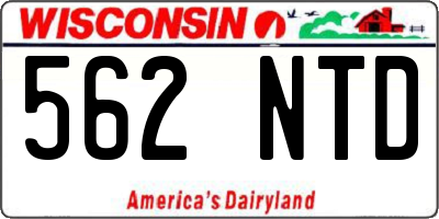 WI license plate 562NTD