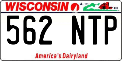 WI license plate 562NTP