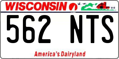 WI license plate 562NTS