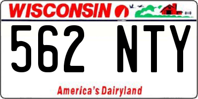 WI license plate 562NTY