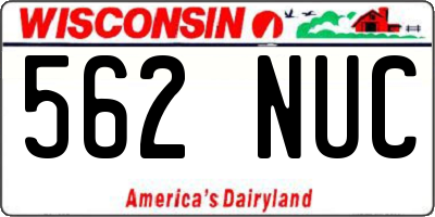 WI license plate 562NUC