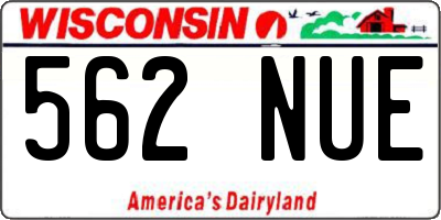 WI license plate 562NUE
