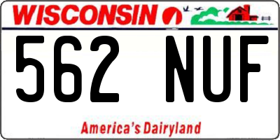 WI license plate 562NUF