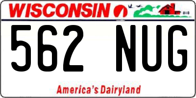 WI license plate 562NUG