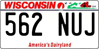 WI license plate 562NUJ