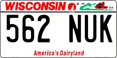 WI license plate 562NUK