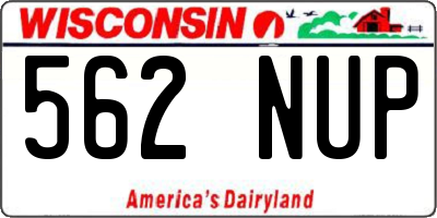 WI license plate 562NUP